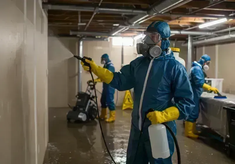 Basement Sanitization and Antimicrobial Treatment process in Webster Groves, MO