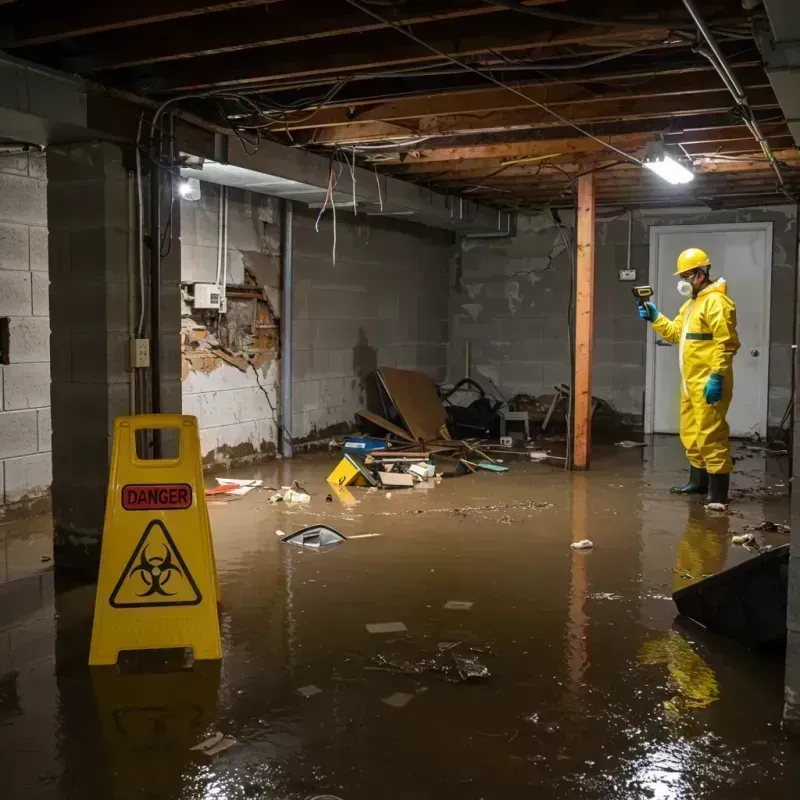 Flooded Basement Electrical Hazard in Webster Groves, MO Property