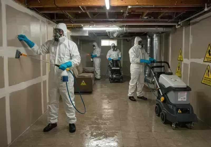 Basement Moisture Removal and Structural Drying process in Webster Groves, MO